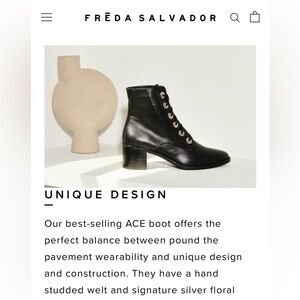 Freda Salvador Ace Lace up heeled boots black size 8